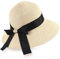 FUIPVGI Sombrero de Paja, Sombrero De Playa para Mujer De Verano De Paja De ala Ancha Plegable, Borde Suave Transpirable Grande Ancho Sombreros De Sol (Beige)
