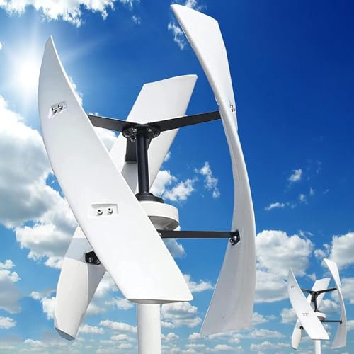 DECAKE Aerogenerador Vertical de levitación magnética de 18000 W, silencioso, con Controlador de Carga Impermeable, 3 aspas, para Uso doméstico, aerogenerador de Eje Vertical para Camping