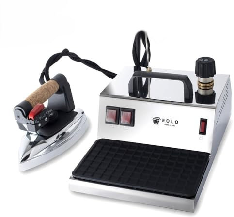 EOLO Ferro da Stiro a Caldaia GV01 Inox V5 Professionale con Paravapore Caldaia in Rame a Risparmio Energetico A++ Resistenza Esterna Anticalcare Corazza Acciaio Inox Garanzia 5 Anni Made in Italy