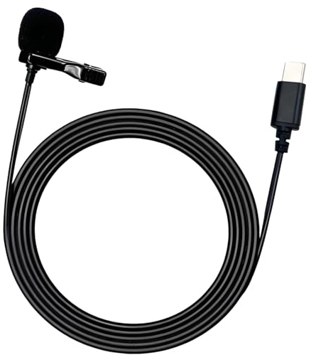 MERAIJIN USB-C Lavalier Microphone - Omnidirectional Condenser Lapel Mic for iPhone 15/16, Android, PC, Mac, YouTube, ASMR, Vlogging - Plug & Play with Windscreen (118 inch)
