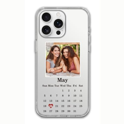Benutzerdefiniertes Bild und wichtiges Datum, transparente Hülle für iPhone 16 Pro Max 16 15 14 13 12 11 XR X 8 7 SE