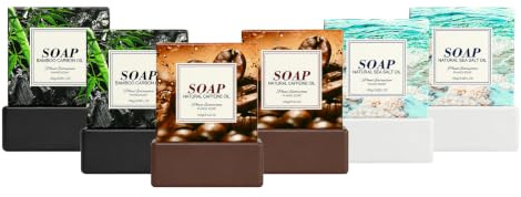 AOOWU 6 Stück Seifen Duschgel Naturkosmetic Feste Seife Gesichtsseife Und Körperseife- Körperseife zur sanften Reinigung der Haut- Männer Und Frauen, für Gesicht Körper & Hände, 100g