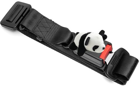 ERYUE Ceinture de sécurité de Grossesse, Sangle en Nylon Confortable pour Voiture, Ouverture et Fermeture en Un Rouge, Favorise Une Posture Saine pour Les Femmes Enceintes (熊猫款黑色【48mm旗舰款】)