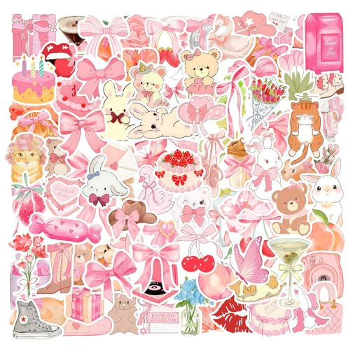 Flintronic 100 Stück Koffer Aufkleber Set, Vintage Aufkleber, Wasserfeste Vinyl Aufkleber, Sticker Aesthetic, Wasserdichte Scrapbooking Sticker Set für Laptop, E-Book-Reader, Wasserflaschen, Tagebuch