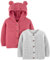 Simple Joys by Carter's 2-Pack Neutral Knit Cardigan Sweaters Maglione, Grigio/Rosso, 18 Mesi (Pacco da 2) Bimbo