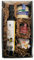 Cesta de productos gourmet con aceite de oliva virgen extra 250 ml en vidrio, Crema de queso, paté ibérico DELIEX en formato de 30 g y mermelada