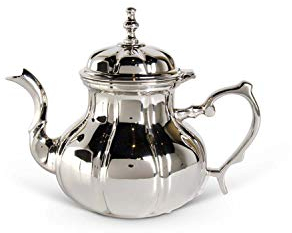 K&K Interiors 8 Inch Nickel Plated Queen's Teapot, Brass