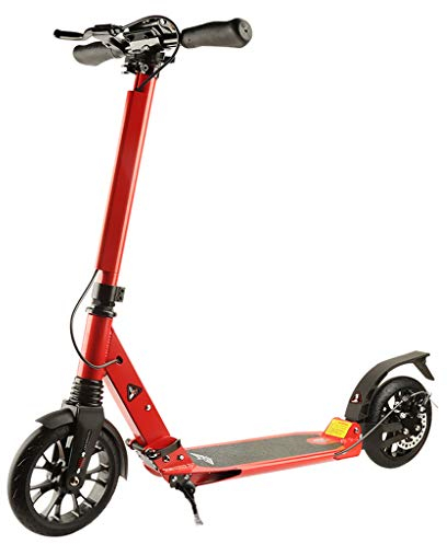 WRRAC-Trampolin Kick Scooter für Jugendliche | Faltbar, leicht | Höhenverstellbar mit Scheibenbremse Große 200mm Räder Aluminiumlegierung Deck Support 100kg Commuter Scooter