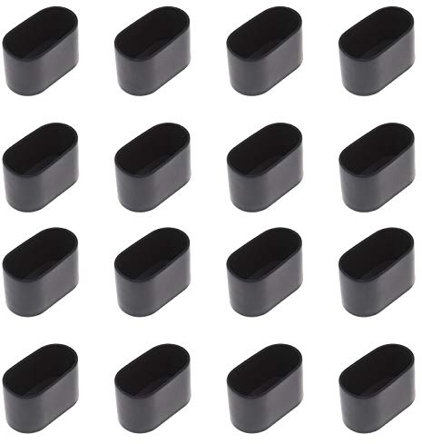 Be In Your Mind Tischstuhl Beinfüße 16X Ovaler Tisch Stuhl Zehenspitze Flexibler Gummiartiger Bezug Kratzfester Möbelboden 40x20mm Schwarz