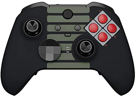 eXtremeRate Carcasa para Xbox One Elite Mando, Accesorios Reemplazables, Funda Protectora Placa Frontal con Anillos de Joystick para Xbox One Elite Series 2 Modelo 1797 - Clásico NES