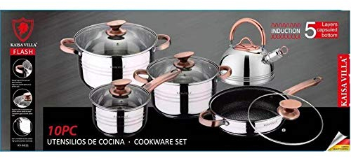 Kaisa Villa Stainless Steel Induction Cookware 10 Pieces