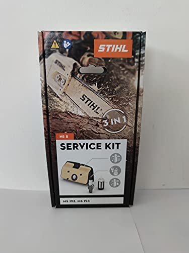 Stihl Kit Service MOTOSEGHE MS 193 - MS 194, COMPRENDE Un Filtro Aria Motore, Una Candela ED Un PESCAGGIO per Miscela