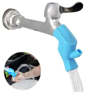 Wasserhahnverlängerung, Silikon-Waschbecken-Auslaufverlängerung, Badewannen-Auslauf, Abdeckung für Kinder, Kleinkinder, Händewaschen, Wasserhahnverlängerung für Badezimmer, Küche (blau)