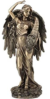 Greek Goddess Fortune / Tyche / Luck / Fortuna with Wings (Bronze Statue / Sculpture 29.5cm / 11.6 inches)