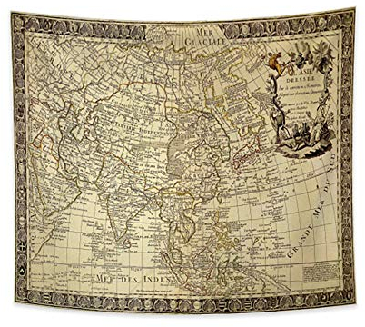 YONGFOTO 150x130cm Vintage Map Tapisserie, Weltkarte Alte Antike Westliche See-Navigation Historischer Atlas Wandbehang Tapisserie für Wohnheimdeko Sofa Bettüberwurf Decke
