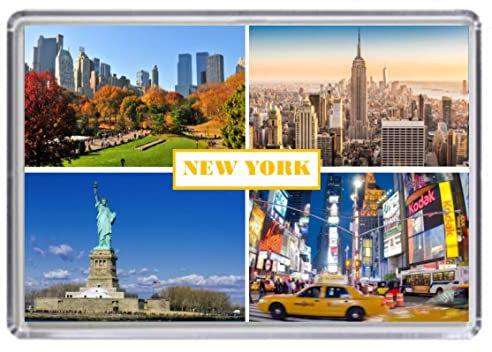 New York USA Souvenir Acrylic Fridge Magnet (Standard: 70x45mm)