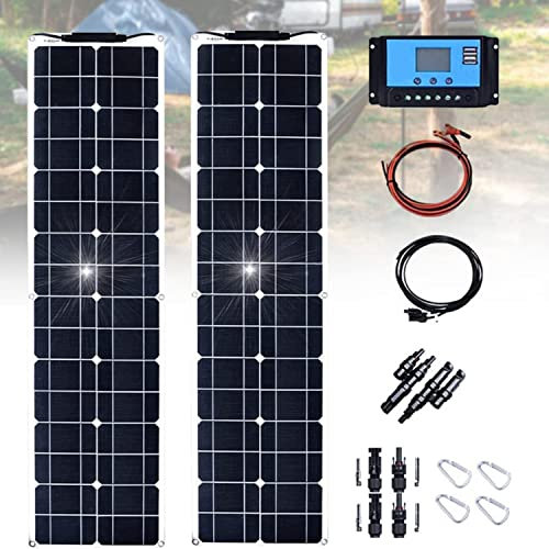 BAISHIFA Solarpanel Monokristallin - Solarmodul 400W 800W Etfe Flexibles Solarsystem Solarpanel-Kit, Autobatterie-Solarladegerät für 12V-24V Batterien ideal Wohnmobil, Camping, Gartenhaus, 2x200W