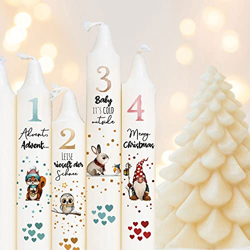 Kerzensticker Kerzentattoos Tattoofolie Weihnachten Christmas für Kerzen oder Keramik A4 Bogen DIY Stickerbogen für bis zu 40 Kerzen kst17 ilka parey wandtattoo-welt®