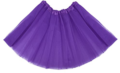 Tüllrock Damen Lila Vintage Tüll Rock Erwachsener Tütü Rock für Damen Mädchen 80er Jahre Halloween Karneval Festliches Party Kostüm