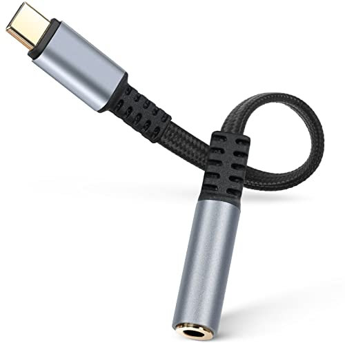 AXFEE USB C to 3.5mm Jack, Type C Headphone Adapter, Aux Digital Audio Earphone Adaptor, Hi-Res DAC Adaptor Compatible with Samsung Galaxy S22 S21 S20 Ultra Note 20, Huawei Mate 40/P30, Xiaomi