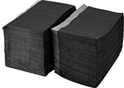 ATOMUS 125Pcs Disposable Waterproof Mat Leakproof Clean Tablecloths Underpad Beauty Salon Tattoo Protector Pad Sheet(black)