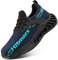 Hitmars Zapatos de Seguridad Hombre Mujer con Punta de Acero Ligero Zapatillas Trabajo Prevención Calzado de Construcción U4B Azul EU39