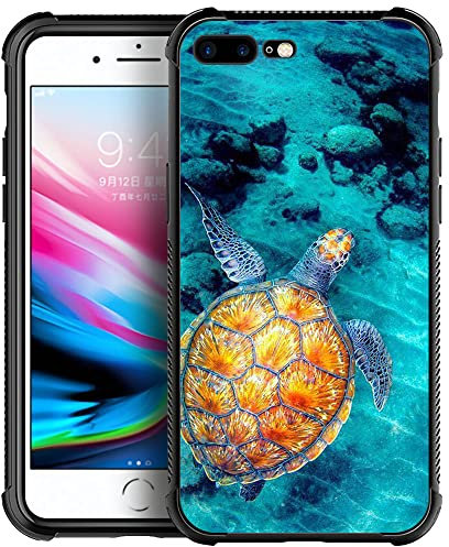 CARLOCA Compatible with iPhone SE 2020 Case iPhone 8 Case,iPhone 7 Cases for Girls Women,Sea Turtle Pattern Design Shockproof Anti-Scratch Case for iPhone 7/8/SE2 Astronaut'S Planet