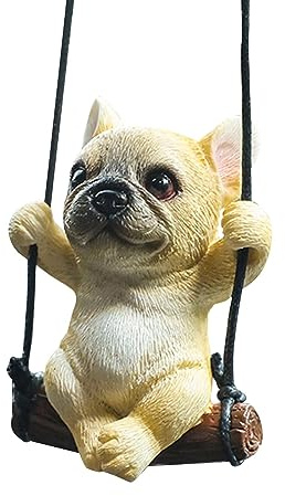 JISADER Auto-Hängeornament, Auto-Innenraum-Ornamente, französische Bulldogge, Hund, Auto-Anhänger, niedlicher Auto-Anhänger, Spiegel-Zubehör für, Stil a