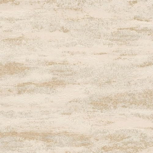 Concrete Optics Cream Wallpaper - Modern Contemporary Industrial Metallic Gold Effect - Textured Paste The Wall