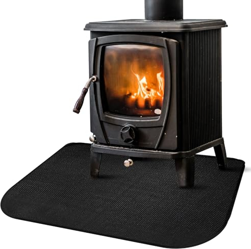 Alfombras Ignífugas para Chimeneas, Tapete Ignífugo para Chimenea Semicircular, Tapete Ignífugo y Anticalorica para Estufas de Leña (102 x 50 cm)