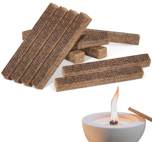 Dauerdocht für Wachsfresser, 10 Stück Dauerdocht Kerzendocht Dicke, Kerzen Docht für Betonfeuer, Schmelzlicht & Kerzenrestefresser, 2 cm