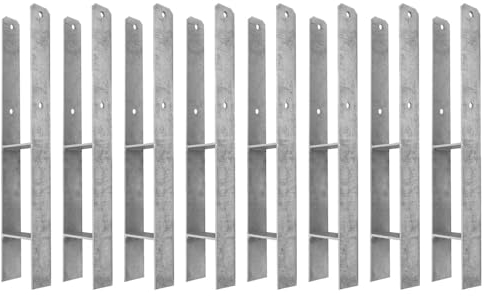 Wickey MasterLock H-Anker - Befestigung, Verankerung aus feuerverzinktem Stahl für Spieltürme, Schaukeln, Stelzenhäuser, Gartenzaun, Pfosten - 90x90 mm, Stärke 6 mm (8)