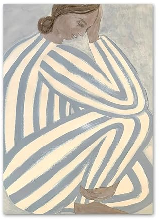 LVTFCO Vintage-Poster von Sofia Lind, Pyjama-Mädchen, Gemälde von Sofia Lind, Leinwand-Wandkunst, Sofia Lind-Drucke, Sofia Lind-Bild für Heimdekoration, 50 x 75 cm x 1, ohne Rahmen