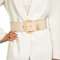 JasGood Damen Breiter Gürtel Elastischer Taillengürtel für Kleider Stretchy Gürtel Hüftgürtel Goldener Schnalle Gürtel für Damen,Beige,100cm