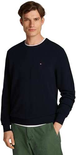Tommy Hilfiger Pull Homme Essential Structure Crew Neck Regular Fit, Bleu (Desert Sky), XL