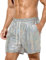 Casey Kevin Metall Shorts Herren Glänzende Kurze Hose Party Gold Silber Bar Metallic-Shorts Pailletten Boxershorts