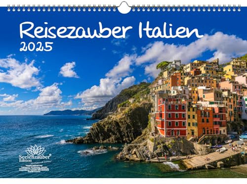 Reisezauber Italien DIN A3 Kalender für 2025 Rom Urlaub Strand Meer Mediterran Italien - Seelenzauber