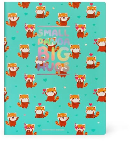 Legami - Großes liniertes Notizbuch - Seitenformat B5, großes Notizbuch mit Lineatur, FSC-zertifiziertes Papier, 18,5 x 24,8 cm, Thema Red Panda