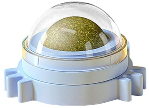 Bola de Hierba Gatera - Juguete de Pared Giratorio Interactivo para Gatos | Limpieza de Dientes y Masticación para Gatos Pequeños y Medianos