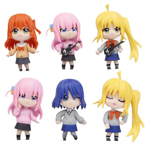 Bocchi The Rock Figure Anime Goto Hitori Figur PVC Model Statue Kita Ikuyo Skulptur Tortenaufsatz Ornamente Auto-Dekoration Statue 9CM Sammlerstücke Geschenke