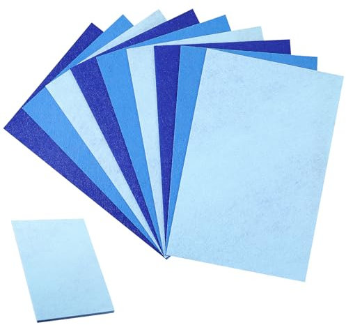 Felt Sheets for Crafts Filz zum Basteln, 1mm Stark Filzstoff Bastelfilz, 30 x 20 cm Weicher Bastelfilz Basteln, 9 Stück Filzblätter für Handarbeit DIY Nähprojekt Party Dekorationen (3 Blau)
