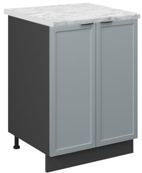 Vicco Kitchen base cabinet Fame-Line, Light blue-grey, 60 cm, WT Marble