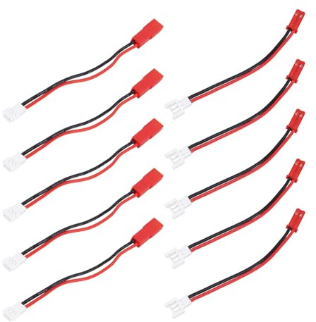 YINETTECH 10 Stück 22AWG 2Pin JST Stecker Stecker auf Buchse Buchse auf Stecker Anschlusskabel Drahtadapter Geeignet für RC-Spielzeugbatterie