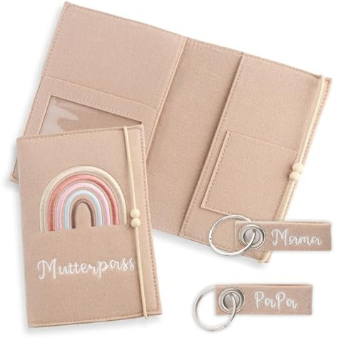 Mutterpass Schutzhülle aus Filz mit Fächern, Mutterpasshülle aus Handgefertigtem Filz, Handgefertigte Mutterpasshülle zur Aufbewahrung von Impfpass usw, Mutterpasshülle für Schwangerinen Mütter