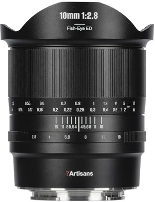 7artisans 10mm F2.8 II Full Frame Ultra-Wide Angle Fisheye Lens 185° Angle of View for Canon RF Mount Mirrorless Camaras R R5 R6 RP