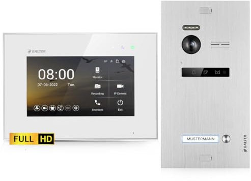 Balter EVO-HD Türklingel mit Kamera, Video-Türsprechanlage, Set für Einfamilienhaus