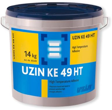 Uzin KE49 High Temperature Flooring Adhesive 14kg | Hybrid Pressure Sensitive Adhesive | LVT, Vinyl & Underfloor Heating | High Coverage HT for DIY & Professional Use