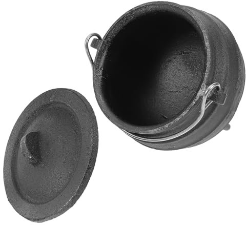 Kichvoe Sacrificial Witch Cauldron Cast Iron Halloween Decor for Altars and Displays Unique Witch Pot Model for Festive Home and Garden Use