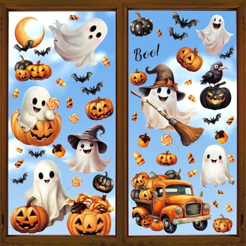 VEYLIN Halloween Ghosts Window Stickers, 21 x 28 cm (Stil 2) | window stickers sind ideal für Balkontüren Fenster und eine Vielzahl von Spiegeln