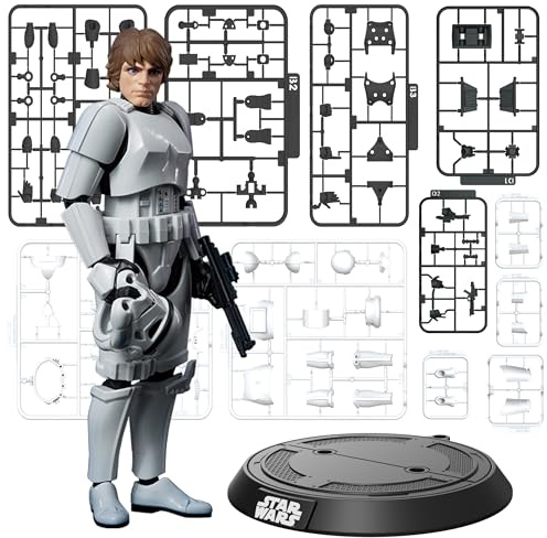 Star Wars EP IV A New Hope Luke Skywalker Stormtrooper Verkleidung Modellbausatz | 103-teiliges Snap-Fit Modell, Display-Ready-Artikulation, Zubehör und Ständer, ohne Farbe und Kleber, ab 14 Jahren